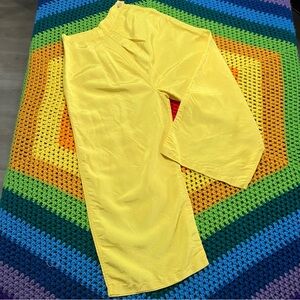 60's Vintage Groovy Yellow Polyester Mod Mcm Houswife Wide Leg Pants
